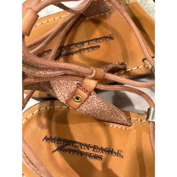 American Eagle Outfitters Womens Gladiator Sandals Size 9 Metallic Gold Open Toe - Picture 5 of 7